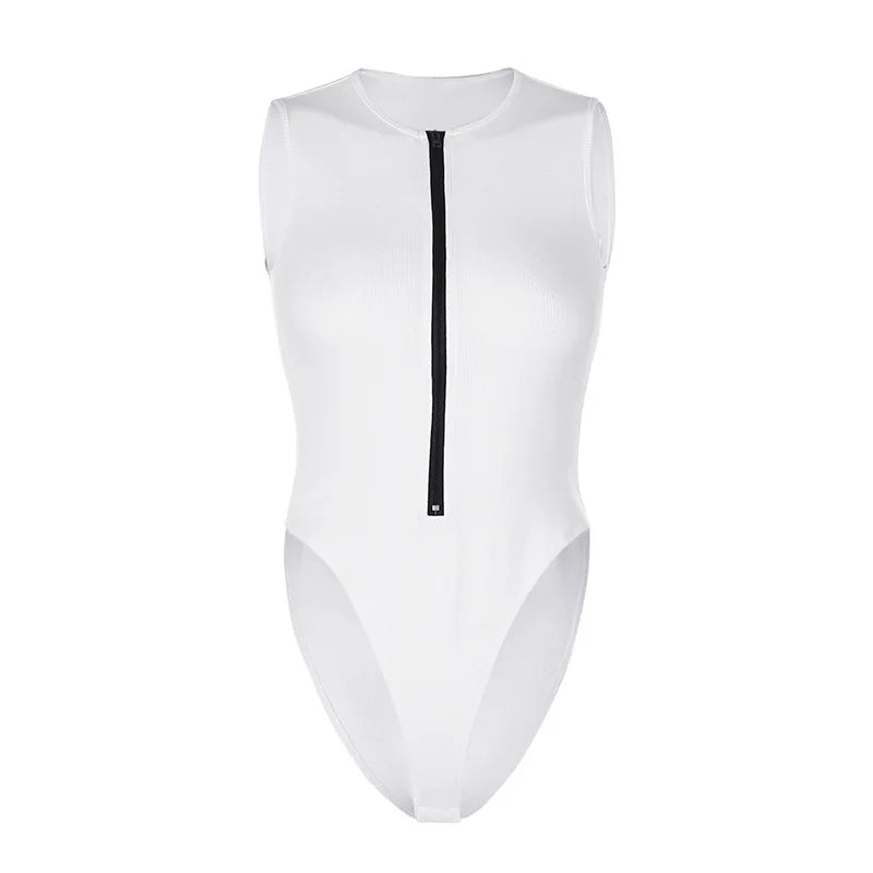 Zip-Front Sleeveless Summer Jumpsuit