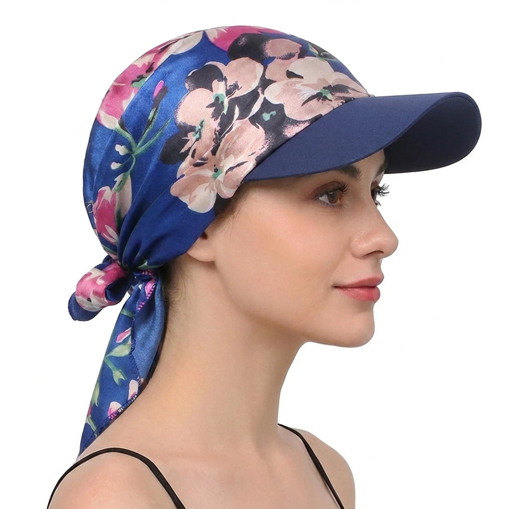 Satin Print Scarf Cap