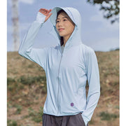 TRVLWEGO Quick Dry Long Sleeve Hoody for Men Women Summer Sun UV Protection Hooded Jacket Thin Beach Sweatshirt Travel Cloth