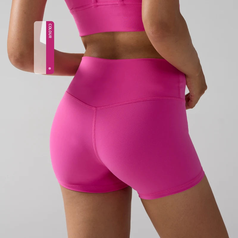 Aurelia Sun Quick-Dry High-Waist Yoga Shorts – Pink Coffee – image 18