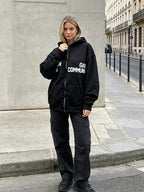 Hidden Hills Oversized Zip Hoodie in Grey by Aurelia Sun