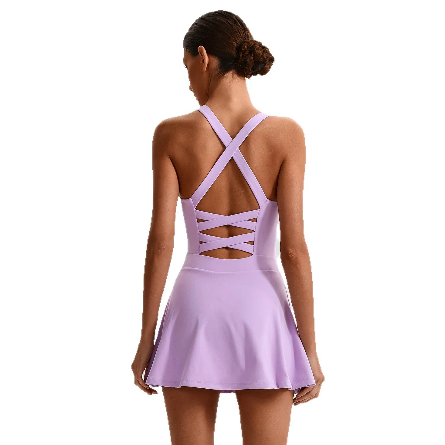 Aurelia Sun Crossback Bra & Tennis Skort Set – Olive Green – image 4