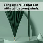 24-rib Long Handle Automatic Umbrella Long Handle Business Umbrella for Men Integrated Button Large Wind-Resistant Umbrella Para