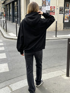 Hidden Hills Oversized Zip Hoodie in Black by Aurelia Sun