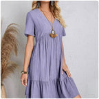 Ruffle Peplum Fit-and-Flare Dress