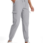 TACVASEN Women's Quick Dry Waterproof Cargo Pants Lightweight UPF 50 Athletic Jogger Pants Travel Hiking Pants Velcro Pockets