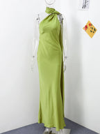 Off-Shoulder Halter Maxi Dress