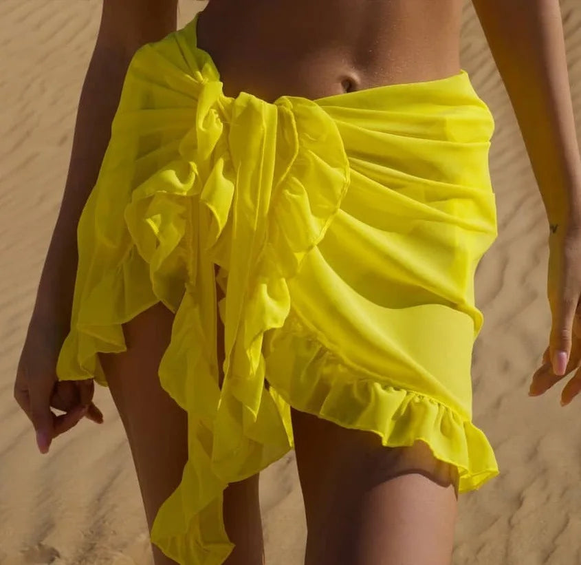 Ruffle-Tie Beach Sarong