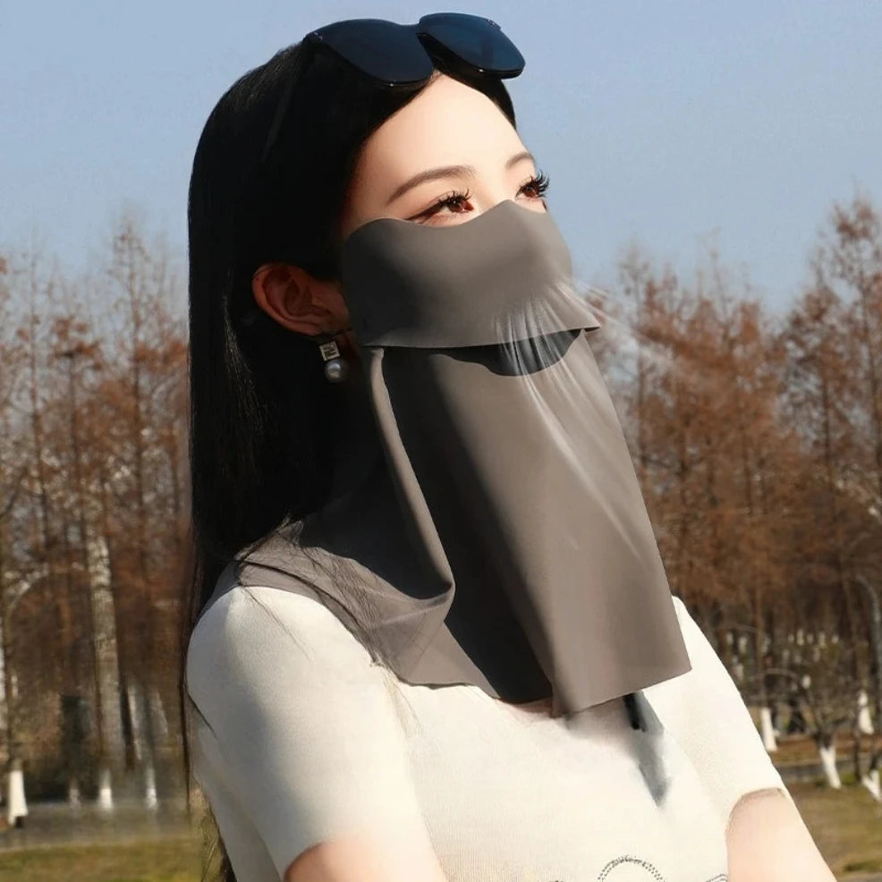 3D Ice Silk UPF50+ UV Protection Face Mask for Women Summer Outdoor Cycling Hiking 360° Face Neck Cover Cool Balaclava Scarf