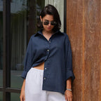 Relaxed Cotton Button-Up Shirt
