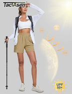 TACVASEN Women's 5" Hiking Cargo Shorts UPF 50+ Quick Dry Lightweight Golf Athletic Casual Summer Shorts with 3 Pockets Elastic