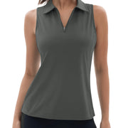 TACVASEN UPF50+ Quick Dry Polo Shirts Womens Summer Golf Sleeveless Workout Tees Sun UV Protection Outdoor Fitness Gym Tank Tops