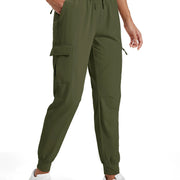 TACVASEN Women's Quick Dry Waterproof Cargo Pants Lightweight UPF 50 Athletic Jogger Pants Travel Hiking Pants Velcro Pockets