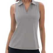 TACVASEN UPF50+ Quick Dry Polo Shirts Womens Summer Golf Sleeveless Workout Tees Sun UV Protection Outdoor Fitness Gym Tank Tops