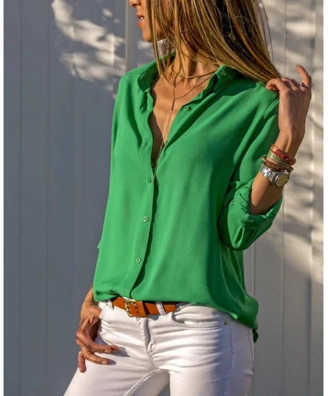 Relaxed Polo-Collar Button Shirt