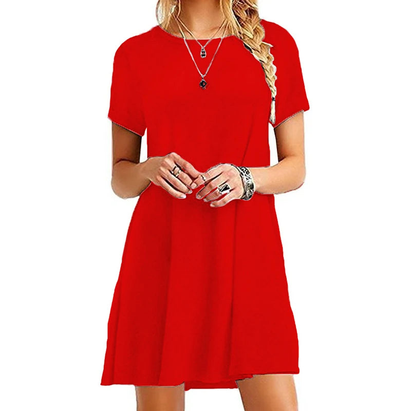 Printed Short-Sleeve Shirt Dress
