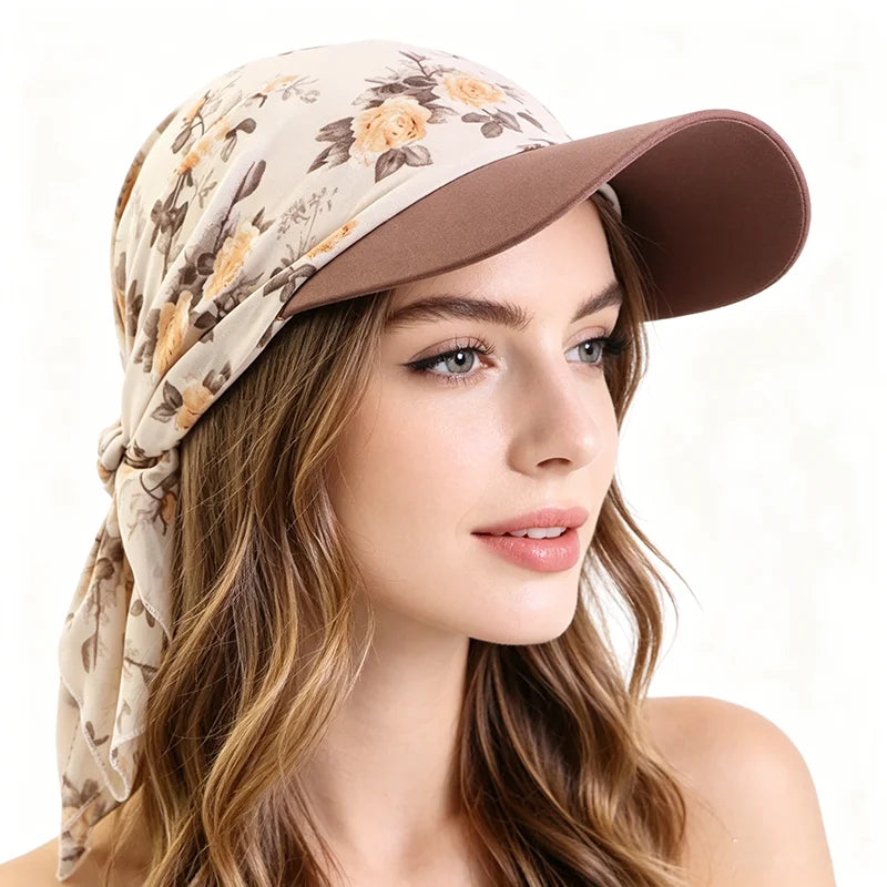 Printed Chiffon Scarf Cap