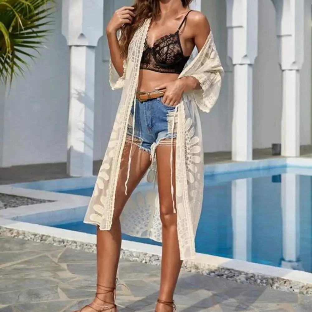 Lace Mesh Beach Poncho