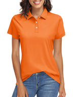 TACVASEN UPF 50+ Short Sleeve Golf Polos Shirts High Elastic Womens Sun Protection T-shirts Quick Dry Workout Tee Pullover Tops