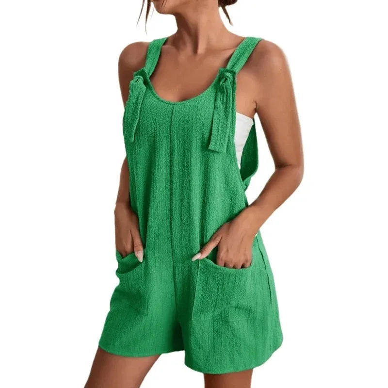 Tie-Strap Wide-Leg Summer Romper
