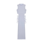 Cross-Front Cut-Out Midi Dress