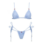 Striped Three-Piece Bandeau Bikini Set