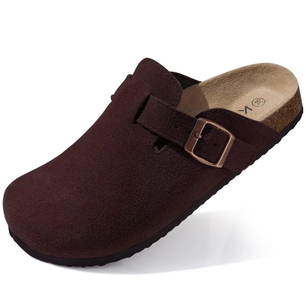 Suede-Look Cork Footbed Clogs