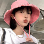 Tassel-Brim Cotton Bucket Hat