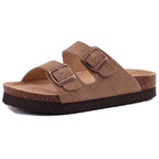 Suede Cork-Footbed Mules