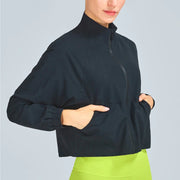 VITALINOVO Women's Athletic Workout Jacket UPF 50+ Long Sleeve Sun Protection Lightweight Shirts Zip Up Cropped Jackets Running