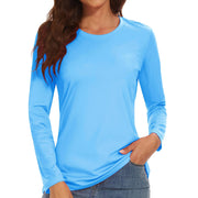TACVASEN Summer UPF 50+ Long Sleeve Quick Dry High Elastic T-shirts Womens UV/Sun Protection Tee Shirts Hiking Swim Tops Outdoor