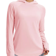 TACVASEN Womens UPF50+Sun Protection Crossed Collar Hoodie SPFUV Shirt Long Sleeve Quick Dry Shirt with Ponytail Hole Thumb Hole