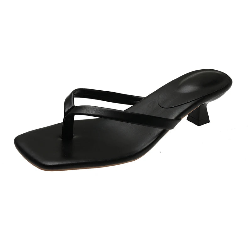 Toe-Loop Low-Heel Sandals
