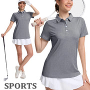 TACVASEN 4 Buttons Polos T-Shirts Womens Summer Short Sleeve Athletic Golf Polos Tee Shirts Sports Casual Work Pullover T-shirts