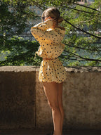 Polka Dot Blazer & Balloon Shorts Set