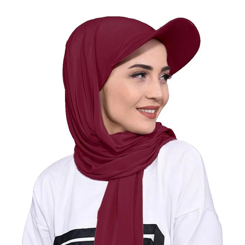Pre-Tied Brimmed Scarf Cap