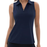 TACVASEN UPF50+ Quick Dry Polo Shirts Womens Summer Golf Sleeveless Workout Tees Sun UV Protection Outdoor Fitness Gym Tank Tops