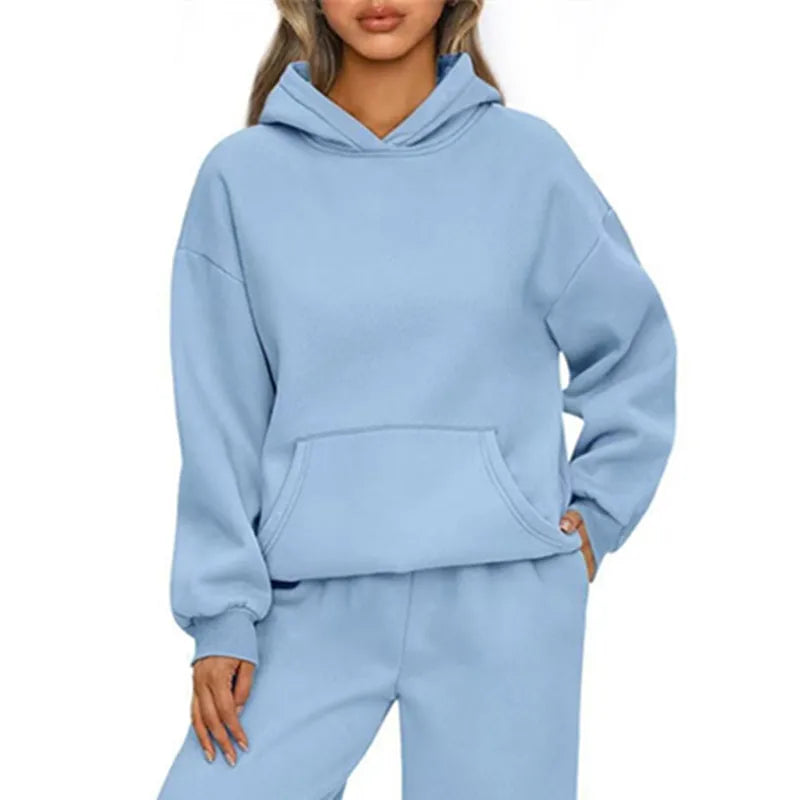 Relaxed Long-Sleeve Pullover Hoodie