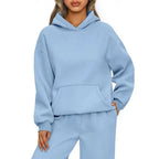 Relaxed Long-Sleeve Pullover Hoodie