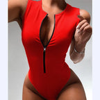 Zip-Front Sleeveless Summer Jumpsuit