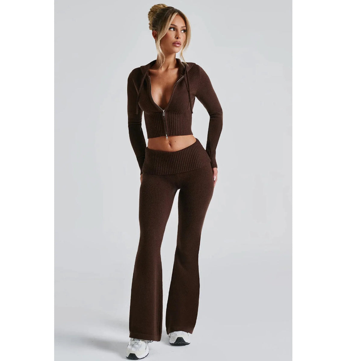 Knit Zip Hoodie & Pants Set