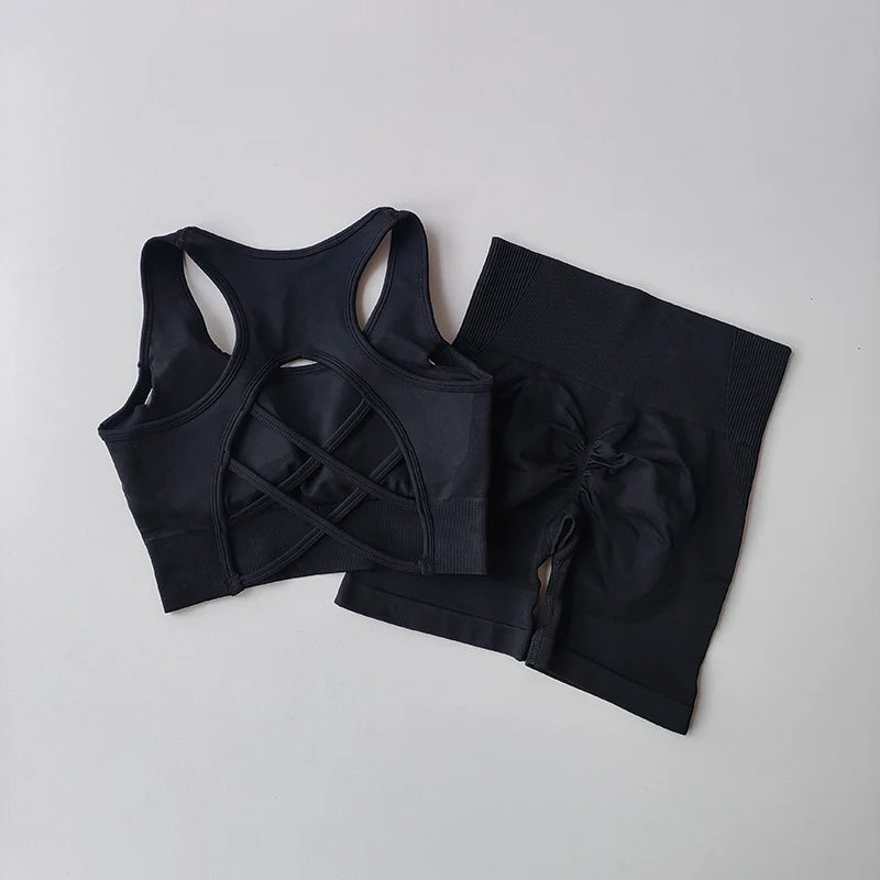 Aurelia Sun Seamless Bra & Shorts Set – Blue – image 8