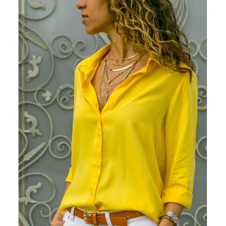Relaxed Polo-Collar Button Shirt