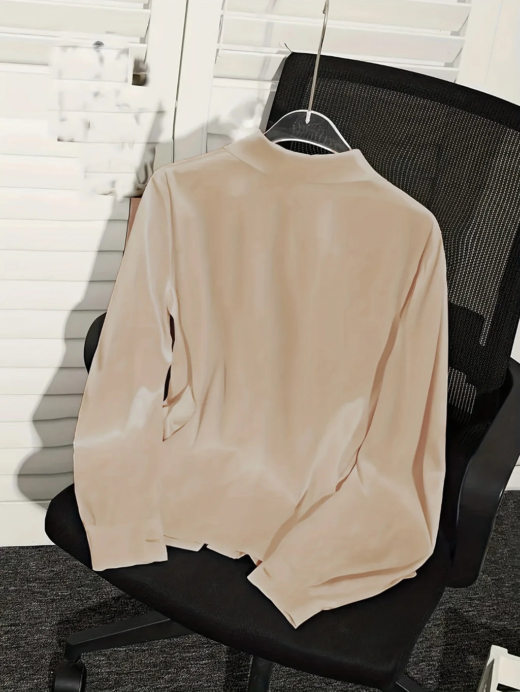Plus-Size Satin-Look Pleated Blouse