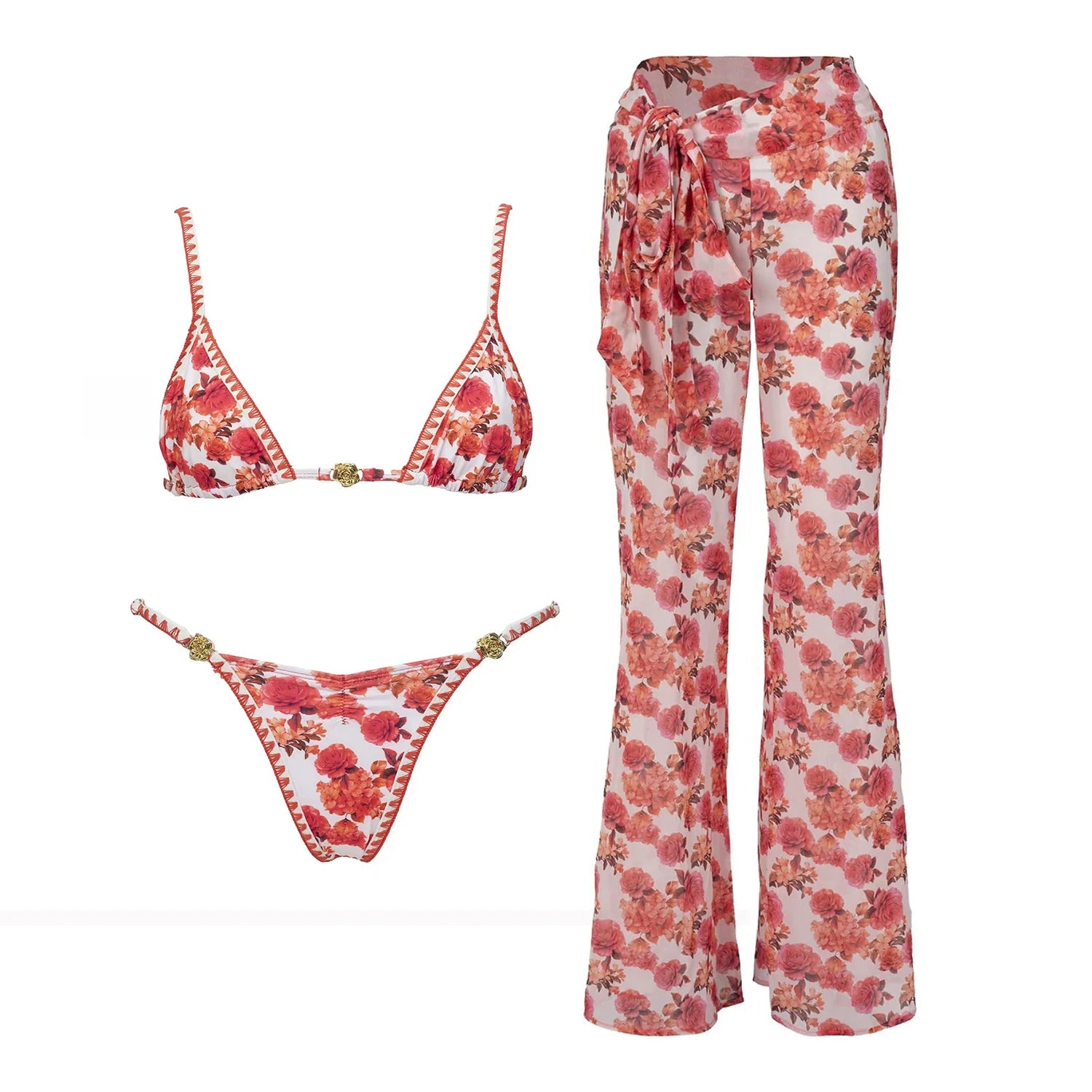 Aurelia Sun Printed Three-Piece Bikini Set – Multi-Colour Set 1 – image 4