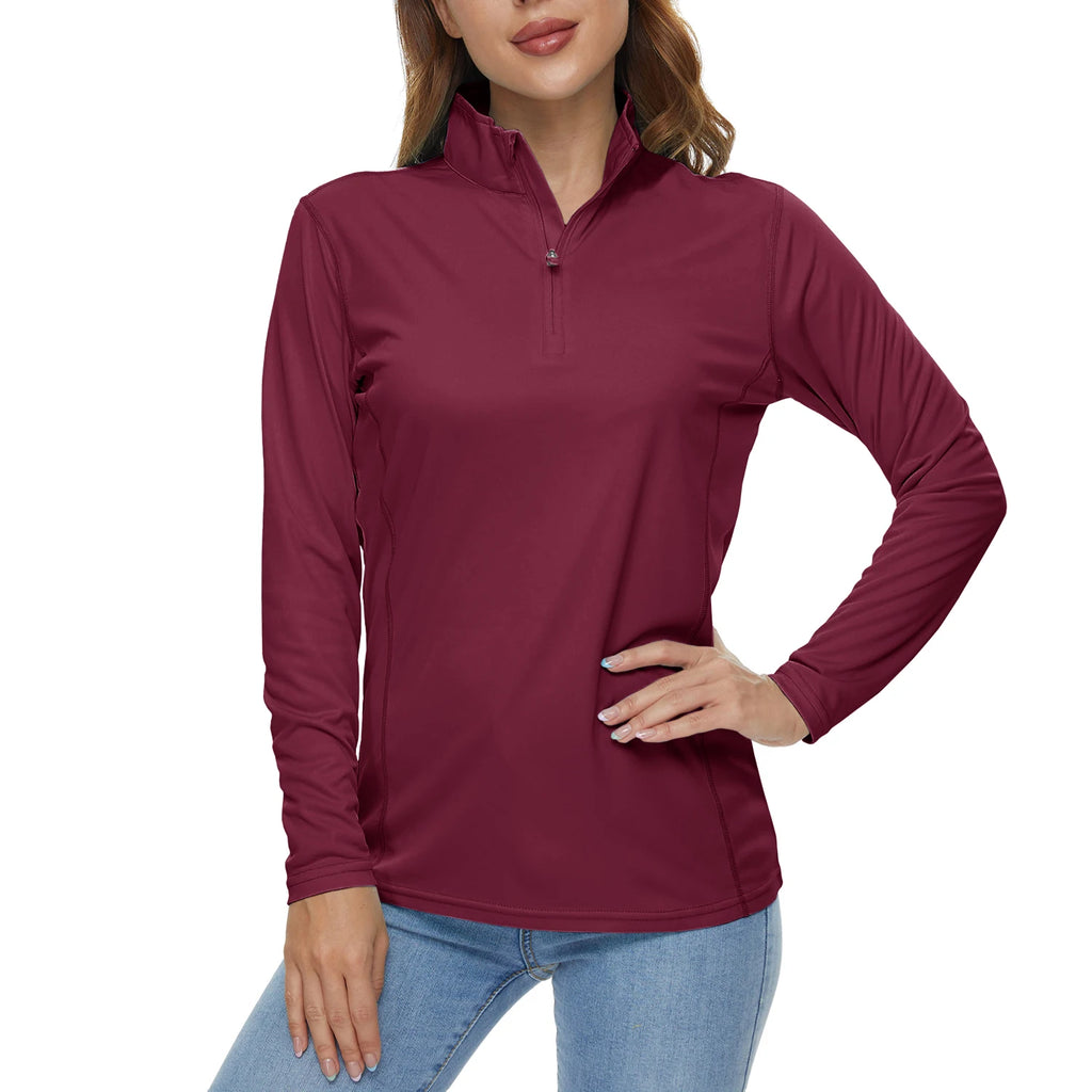 TACVASEN UPF50+ Sneldrogende prestatie-T-shirts met lange mouwen Dameszonbescherming Hardlopen Wandelen Vissen T-shirts Tops Outdoor