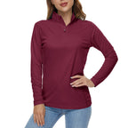 TACVASEN UPF50+ Sneldrogende prestatie-T-shirts met lange mouwen Dameszonbescherming Hardlopen Wandelen Vissen T-shirts Tops Outdoor