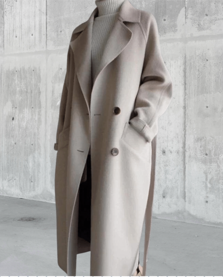 Women's Longline Wool Coat – Beige