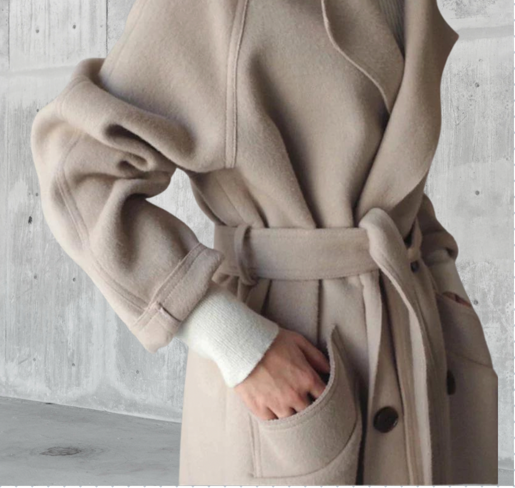 Women's Longline Wool Coat – Beige