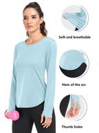 Women T-Shirts Sun Protection Sports Long Sleeves UV Protection Loose Breathable Running Yoga Clothes Fitness